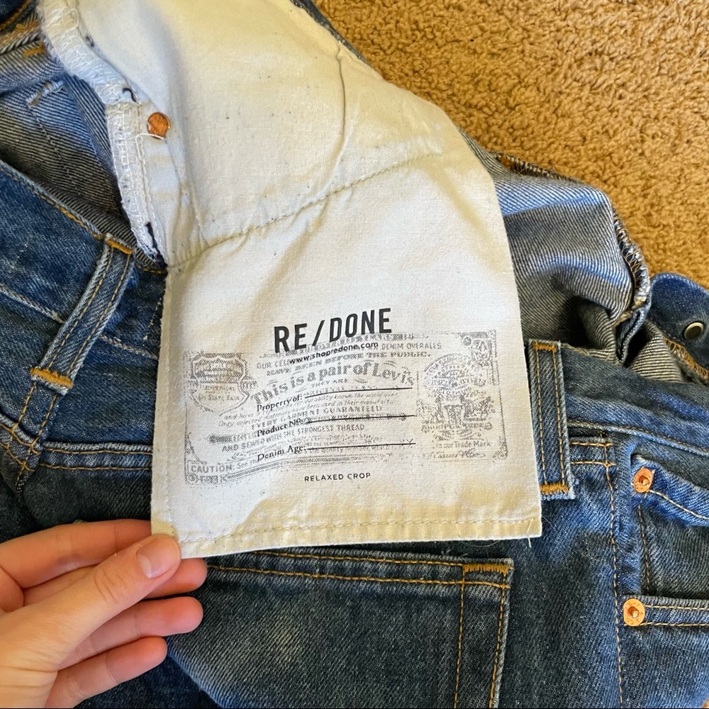 Redone x levis relaxed crop jeans